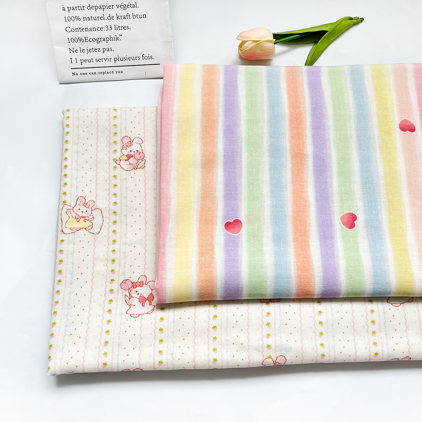 Striped Printed Fabric Bamboo Fiber Gauze Baby Summer Anti-Mosquito Pants Clothing Home Clothes Saliva Towel Bath Towel Fabric