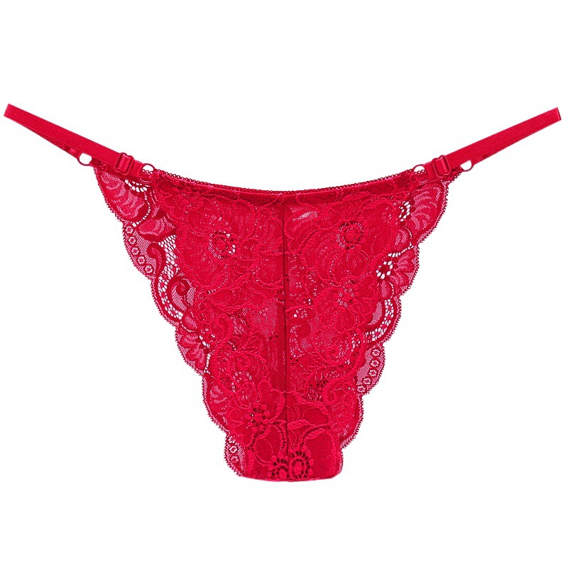 Japanese Style Lace Underwear Women's Seamless Adjustable Low Waist Ultra-thin Perspective Gauze Thong Comfortable Temptation T-shaped