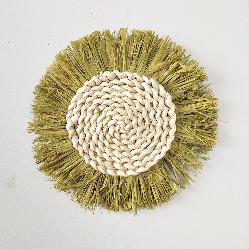 Picture of Pastoral Style Wall Decoration Handmade Straw Wall Decoration Background Wall Decoration Moroccan Style Decoration Sofa Bedside Hanging Decoration