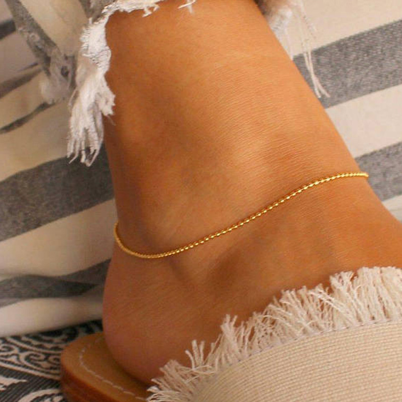 Fashion small beads chain anklet European and American Foreign trade hot selling small beads women's foot accessories in stock wholesale
