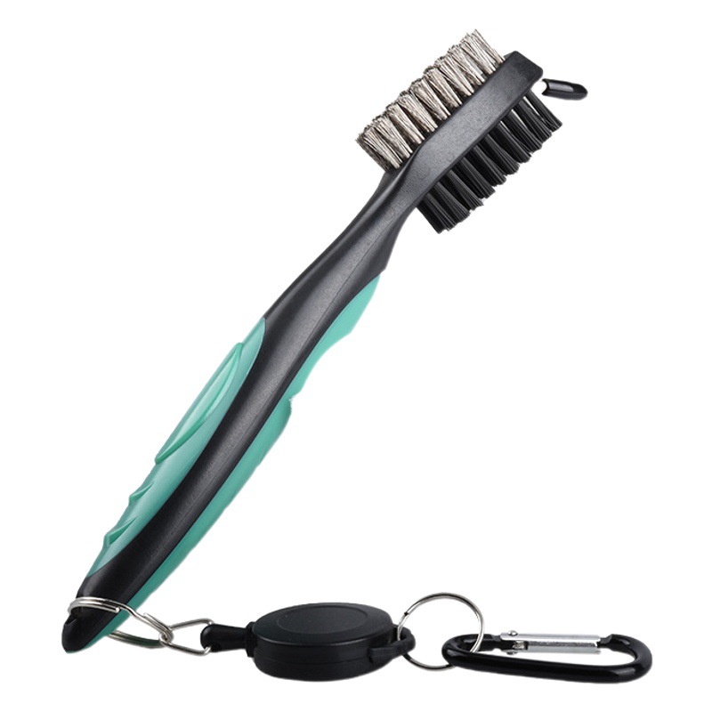 Golf Club Cleaning Brush, Ball Head Double-Sided Cleaning Tool, Nylon Steel Brush, Cleaning Tool Accessories