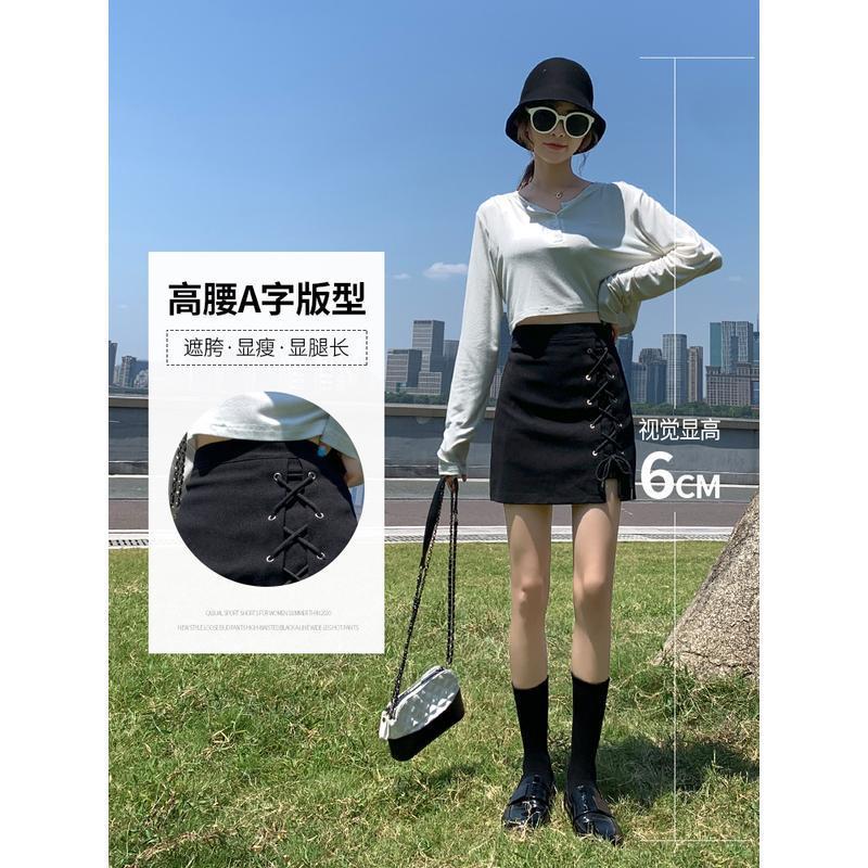 Short Skirt Women's Spring and Summer High Waist A- Line Slim Skirt 2022 New Fashion Black Sheath Small Skirt for Students