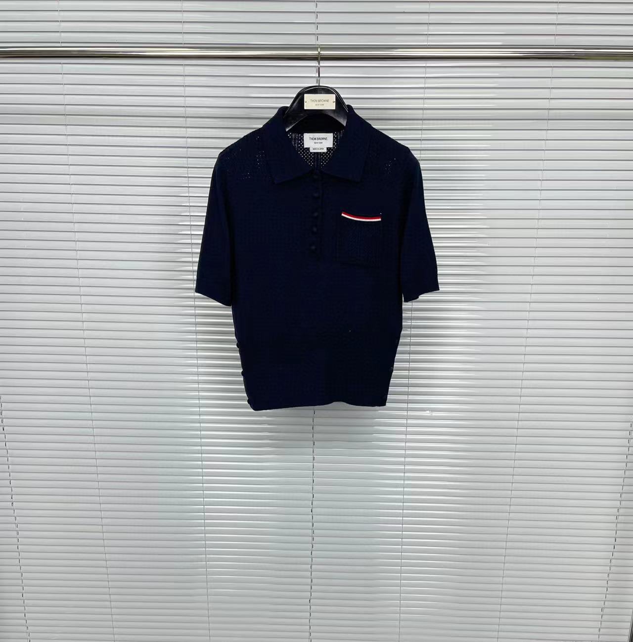 Picture of Factory Direct Tb Tom Summer New Thin Slim Fit Lapel Polo Collar Knitted Age-Reducing Short-Sleeved Top