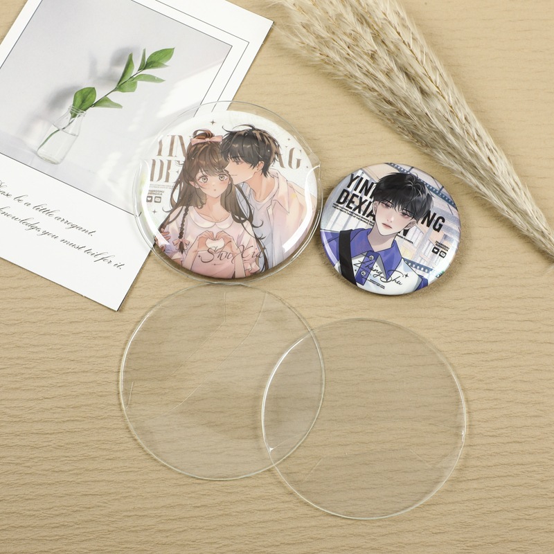 Baryummy Protective Cover Badge Anti-wear Protective Bag Millet Pain Bag Storage PVC Transparent Round 58 75mm Baryummy Cover