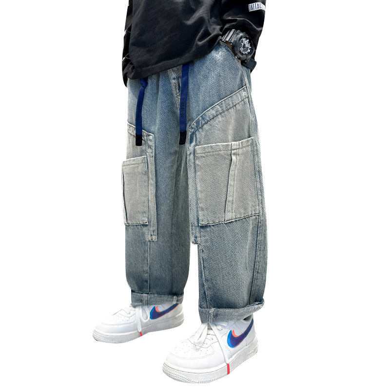 Picture of Children's Clothing Boys Spring Pants 2025 New Spring & Fall Style Medium and Large Kidsren's Jeans Spring Boys and Kidsren's Pants Trendy