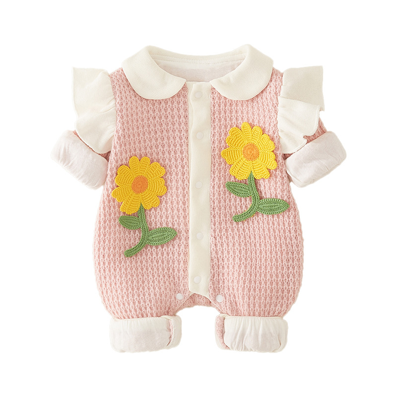 Picture of Infant Clothes Autumn New Newborn Baby Girl Long-sleeved jumpsuit Full Moon Princess Going Out Hare Climbing Clothes