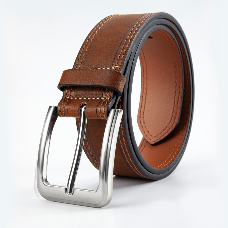 Belt Men's Pin Buckle Cross-Border Foreign Trade Men's Belt Simple Casual Business Versatile Trouser Belt Wholesale Manufacturer Jeans