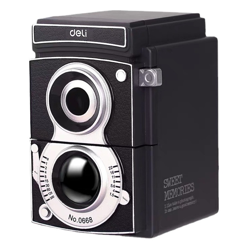 Deli 0668 Camera Large Diameter Pencil Sharpener Pencil Sharpener Adjustable Weight Primary School Student Thick Rod Pencil Sharpener