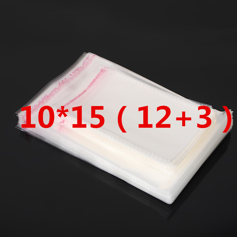 Small Opp Self-Adhesive Bag 10*15 (12+3) Ziplock Bag with Transparent Seal and Self-Adhesive Bag Pants Self-Adhesive