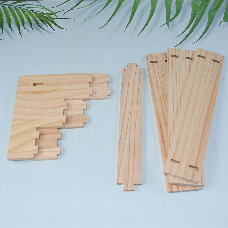 Picture of Solid Wood Ladder Display Rack Blind Box Storage Props Hand-Made Office Display Rack Bubble Mart Two-Yuan Jewelry Rack
