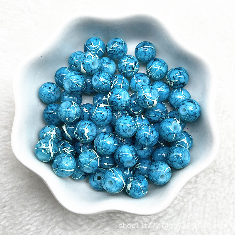 Picture of In stock two-color round beads glass beads loose beads handmade diy bracelet accessories wholesale necklace jewelry beaded material