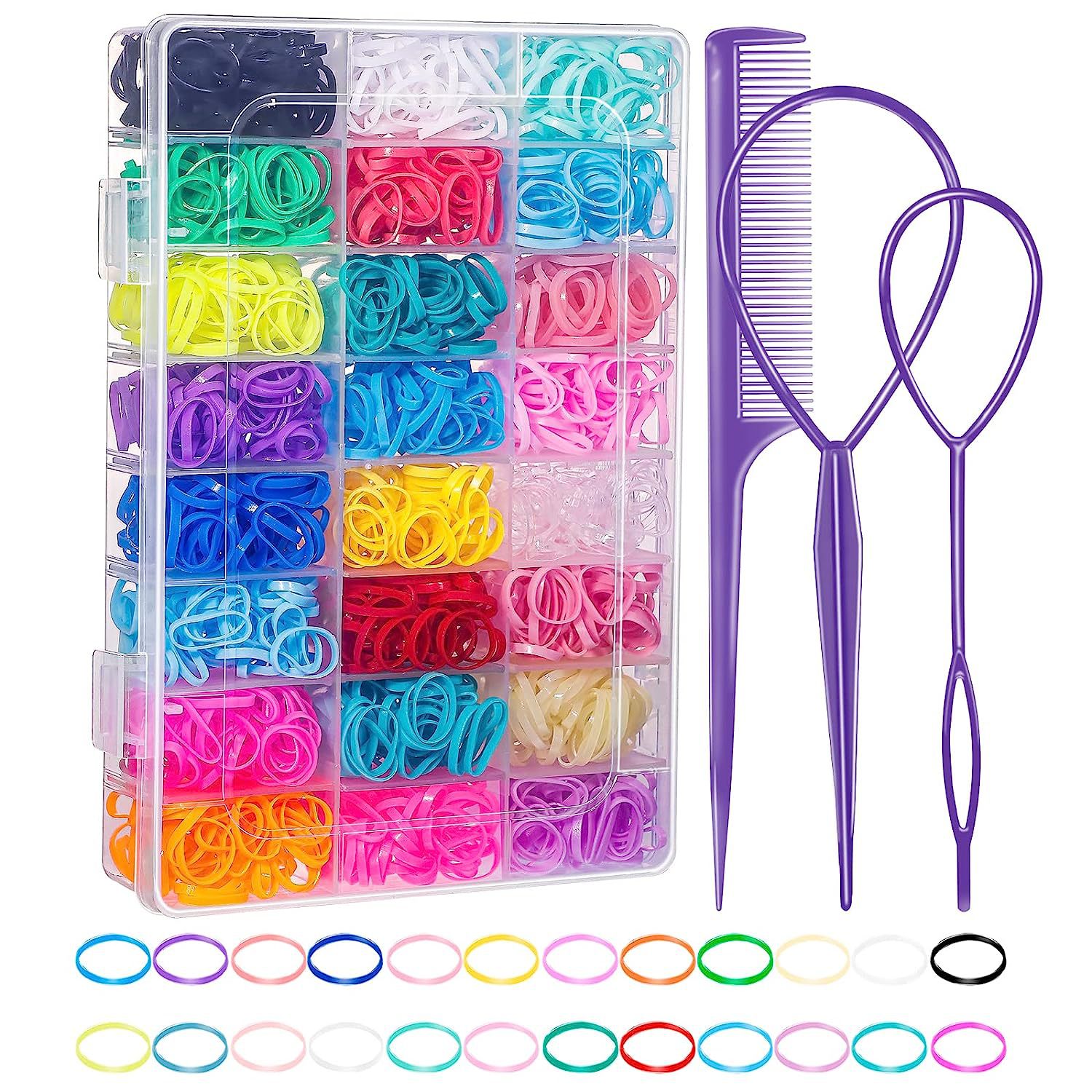 Amazon's Hot-Selling 24-Grids Boxed Colorfulful Kidsren's Disposable Rubber Band Candy-Colorfuled Braided Hair Rope Headband Hair Tie Hair Accessories