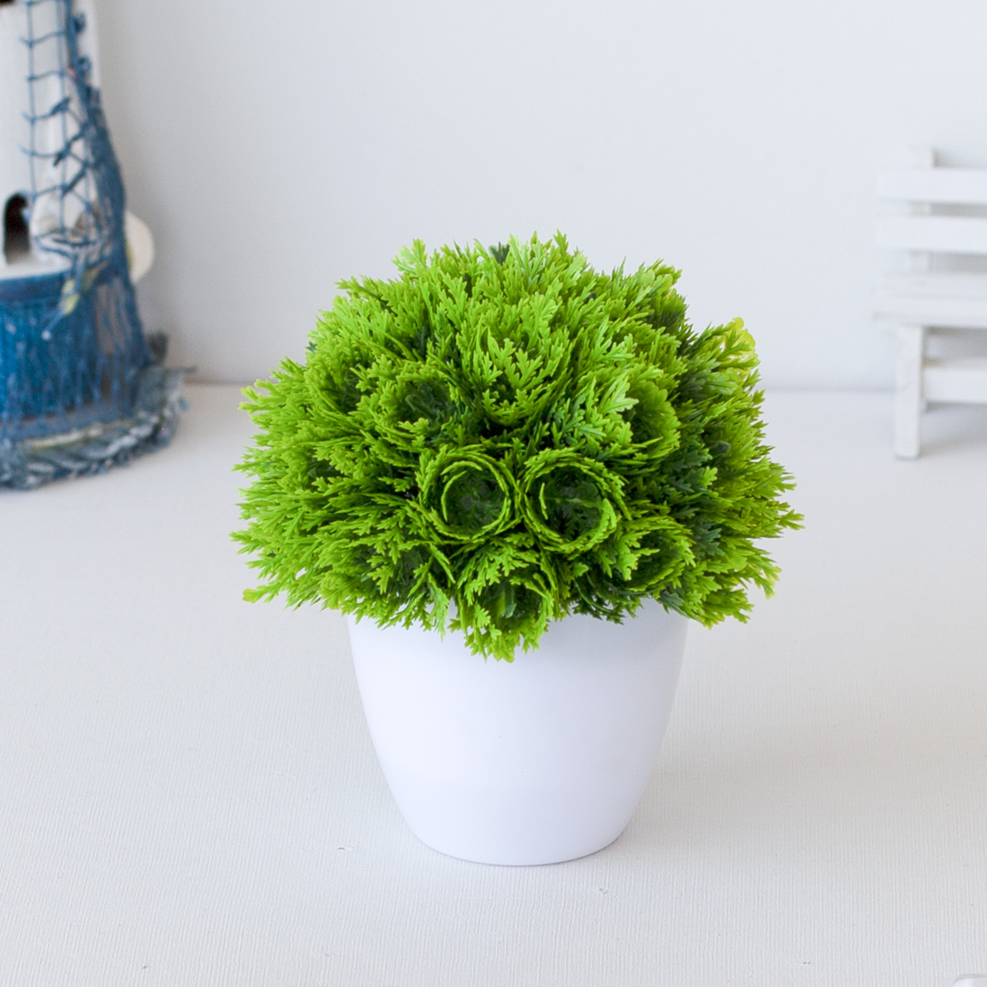 Picture of Simulated Plant Bonsai Desktop Artificial Flower Plant Ornaments Flower Ball Grass Ball Potted Home Decoration Small Ornaments