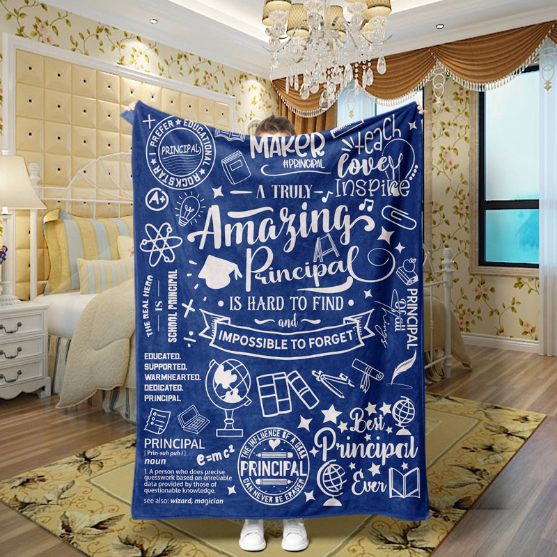 Picture of Family love teachers and students girlfriends love message flannel blanket summer air conditioning blanket autumn and winter nap printing blanket