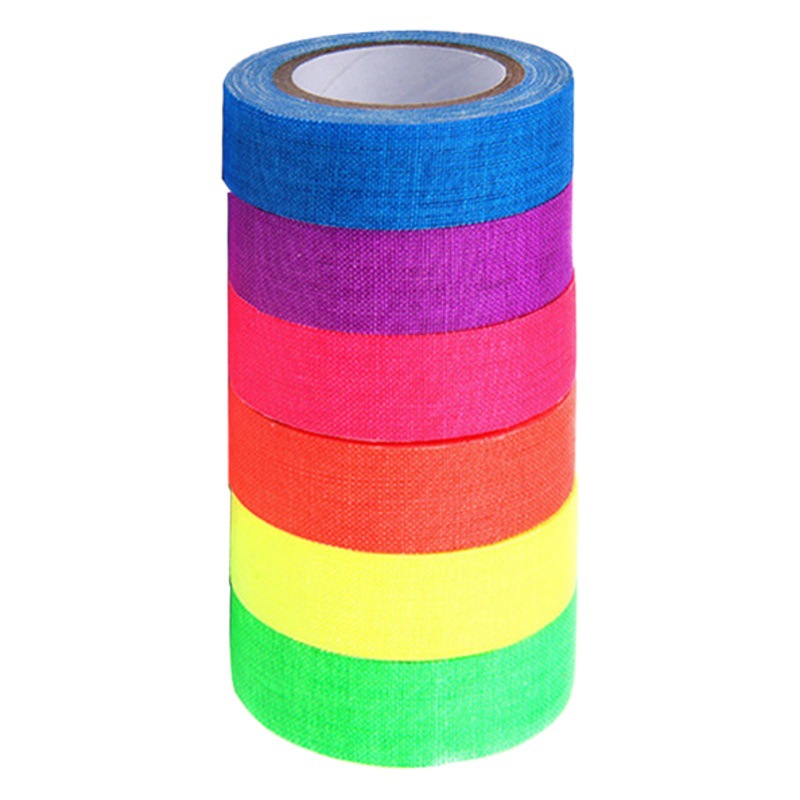 Stage fluorescent UV cotton cloth luminous tape high adhesive matte warning stickers props performance decoration color luminous tape