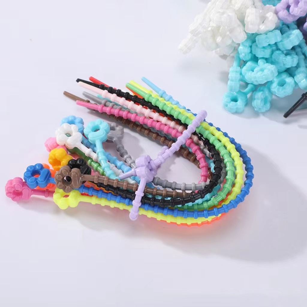 21cm color silicone cable tie tadpole self-locking stretchable lanyard packaging cable tie with data cable storage winder