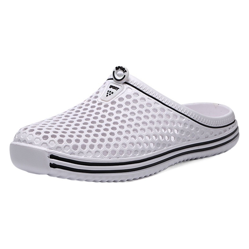 Summer Couple Breathable Half Slippers Men's Outdoor Baotou Hole Sandals Beach Slippers Men's Casual Sandals
