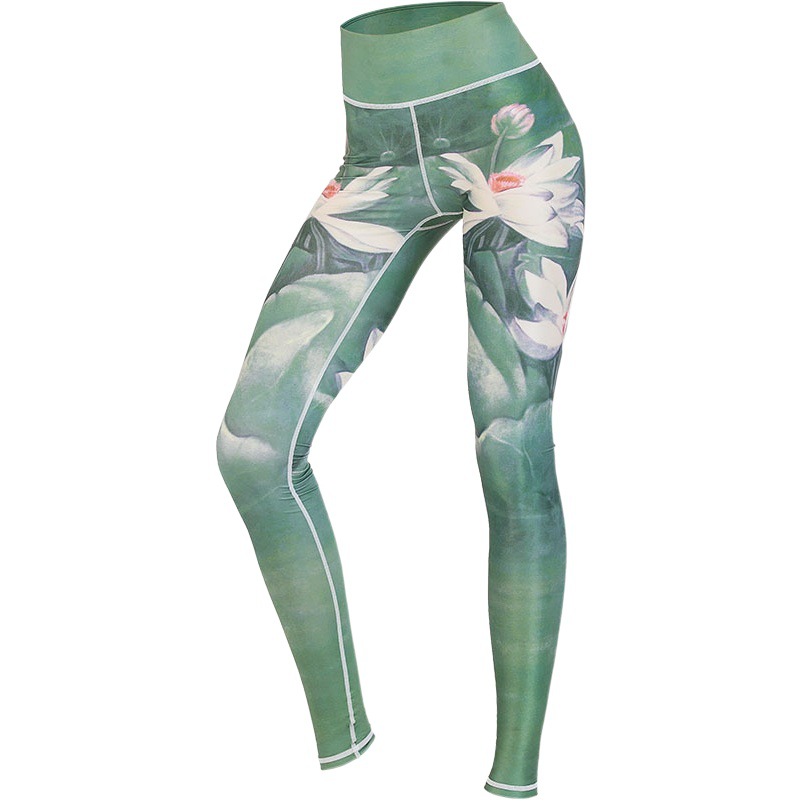 Sun Protection Quick-Drying High-Elastic High-Waisted Tights Printed Yoga Pants Women's Outdoor Sports Fitness Pants Cross-Border Domestic Sales Wholesale