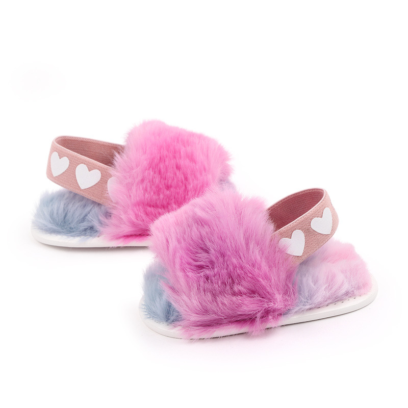 Picture of 0-1 years old elastic baby sandals fashion tie-dyed baby shoes fluffy sandals toddler shoes 2801