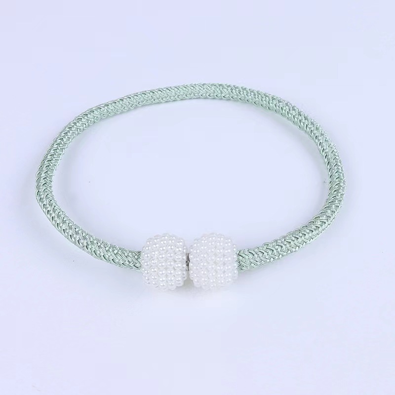 Picture of Curtain Straps Wholesale Small Pearl Magnetic Curtain Buckles Punch-Free Curtain Storage Binding Rope Drawstring Accessories