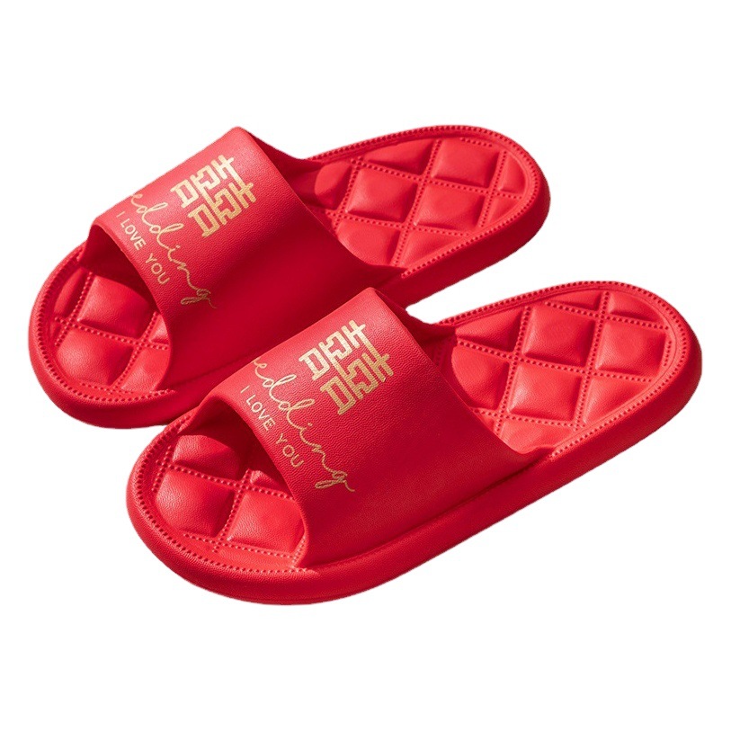 Lidani home slippers wholesale wedding slippers wedding festive red festive summer indoor bathroom bath men