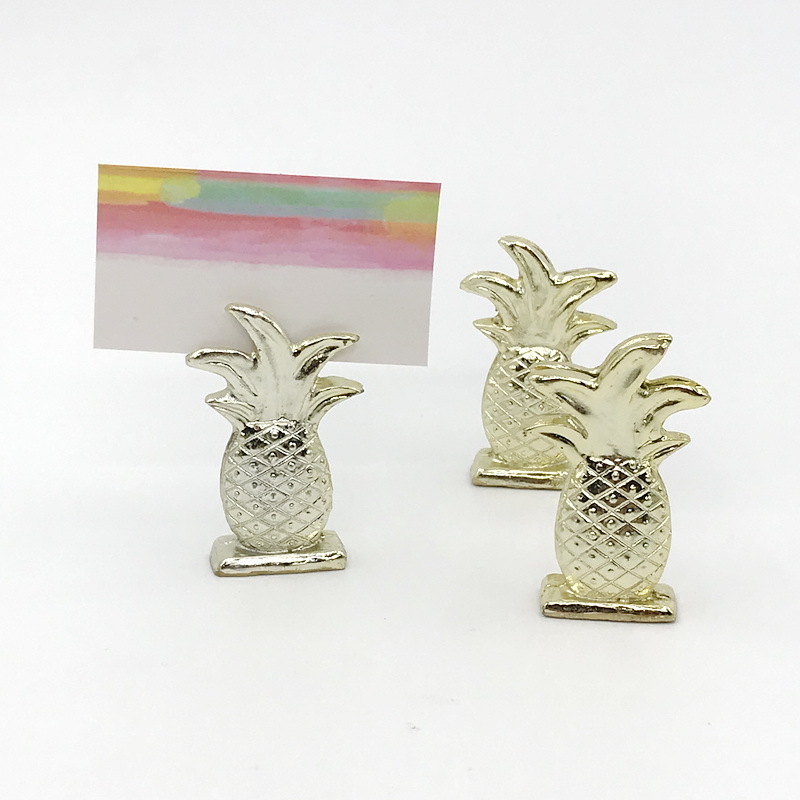 Picture of One-piece delivery golden pineapple seat clip European wedding decorations table holder golden pineapple card holder