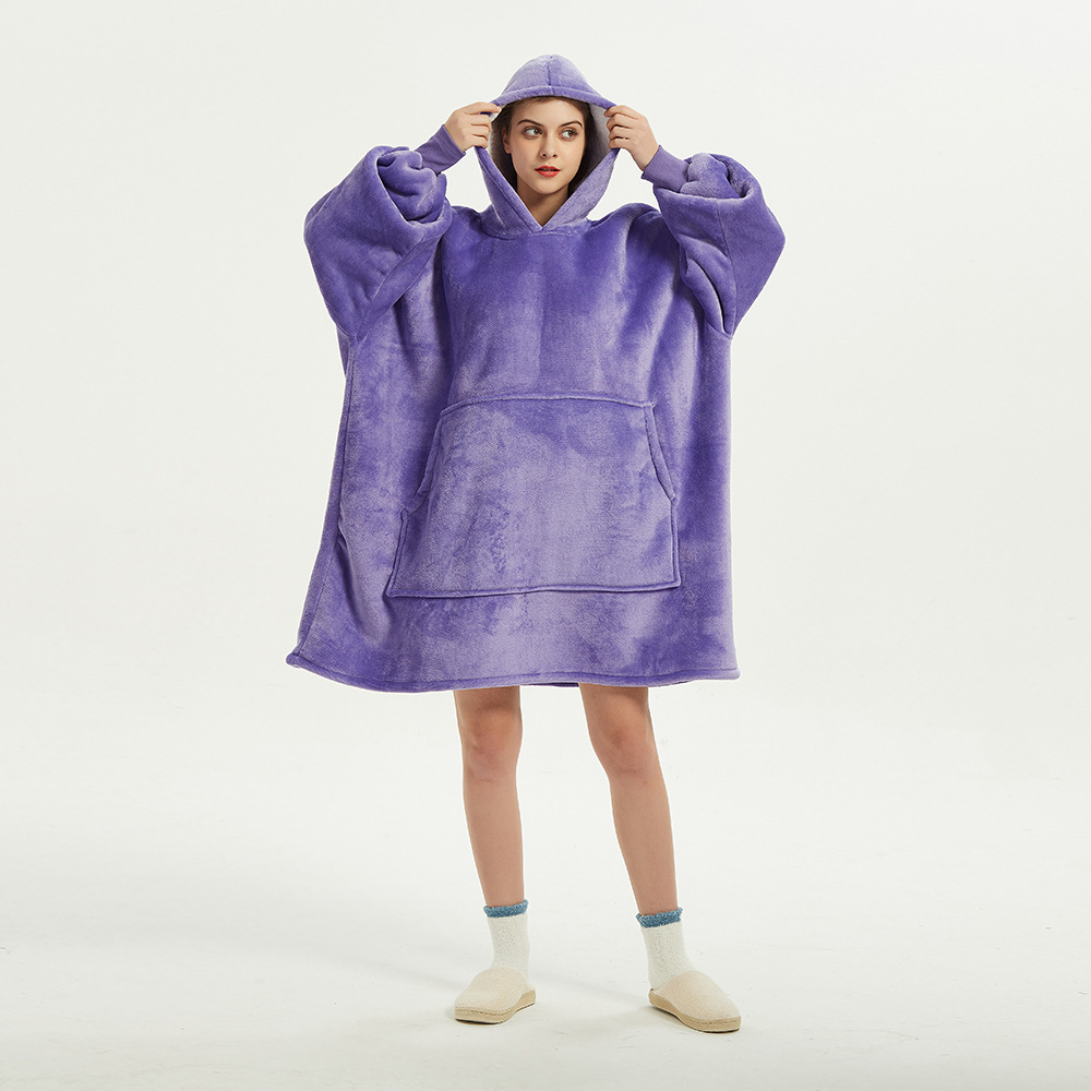 Picture of TV Explosions hugglehoodie Pullover Fleece Clothing Hooded Outdoor Cold-proof Warm Lazy TV Blanket Nightgown Women
