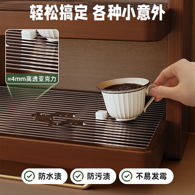 Picture of Solid Wood Cup Rack Table Top Cup Storage Rack Acrylic Water Cup Shelf Tea Cup Coffee Cup Desktop Storage Rack