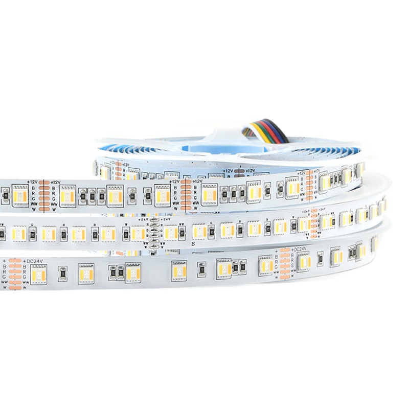 Wholesale 12V24V low voltage five-in-one smart light strip RGBCCT light bar dimming and color mixing smart home atmosphere light