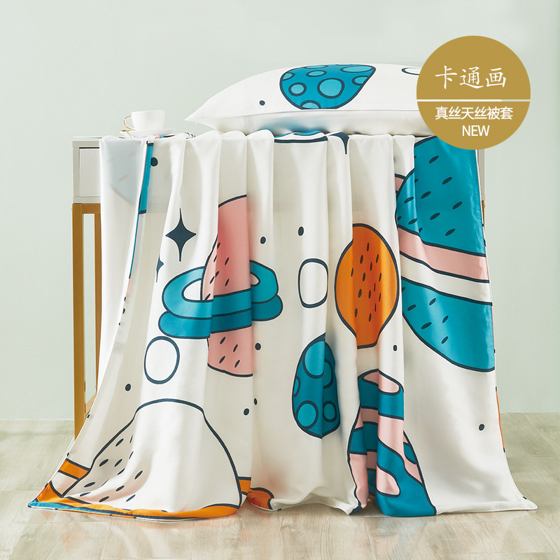 Picture of Carlsly silk quilt cover AB version wide quilt cover silkworm silk Tencel quilt cover lyocell quilt cover wholesale