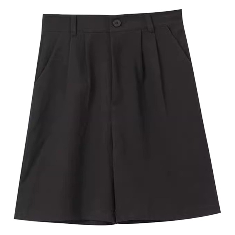 Shorts Women's Spring 2024 New Arrival Small Loose Casual Black Wide Leg Pants High Waist Slimming Fashionable A- line Pants