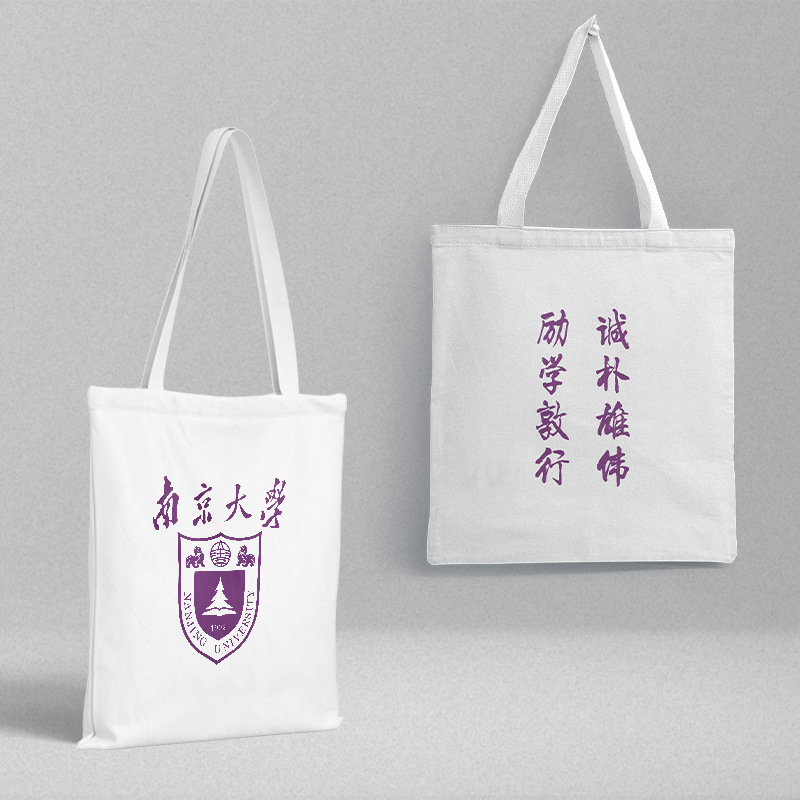 Nanjing University canvas bag wholesale long 38 wide 35PVC bag independent packaging fashion small fresh handbag