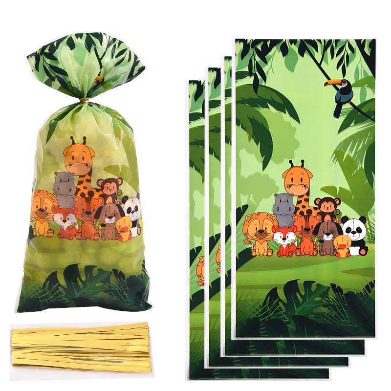 2024 New Forest Zoo Pattern Opp Flat Pocket Small Fresh Animal Series Flat Pocket Tie Pocket Batch