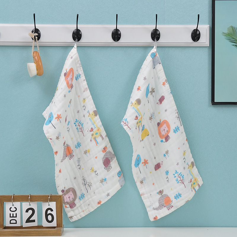 Picture of 6-Layer Seersucker Small Square Towel Kidsren's Towel Pure Cotton Type a Cotton High-Density Saliva Towel Kindergarten Small Towel Pure Cotton