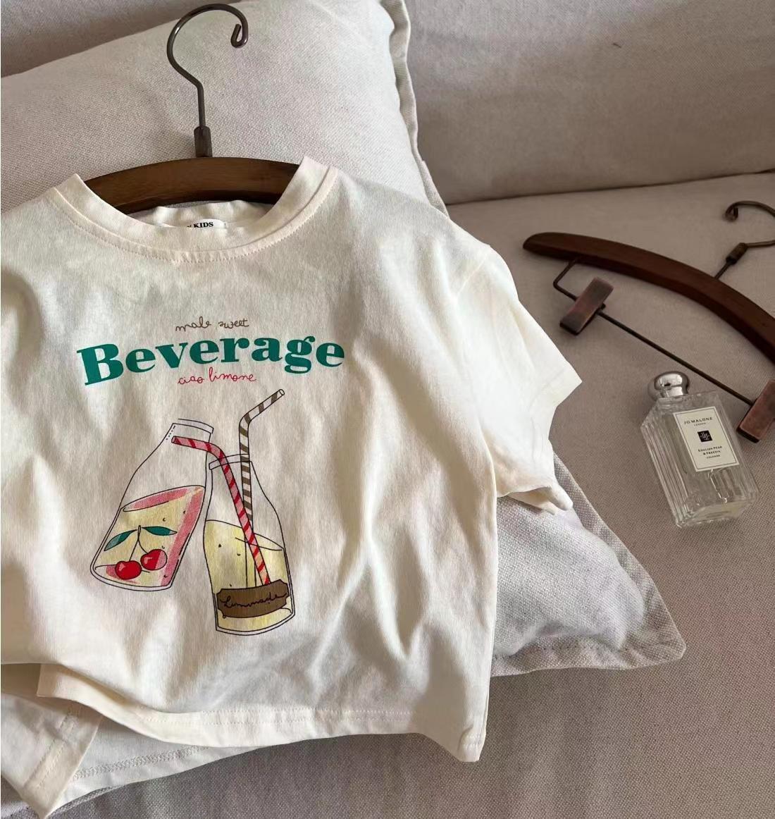 Picture of Children's Pure Cotton Short-Sleeved Tops 2024 Summer Cartoon Printed Half-Sleeved T-Shirts for Kidsren and Middle-Aged Kidsren Summer Clothes