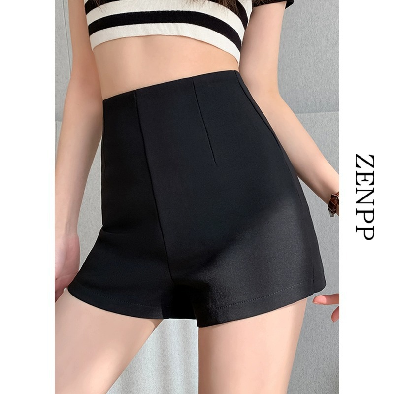 Autumn and Winter High Waist Shorts fleece-lined 2023 New fleece-lined Tight Stretch Hot Pants Outer Wear Leggings Black Boots for Women