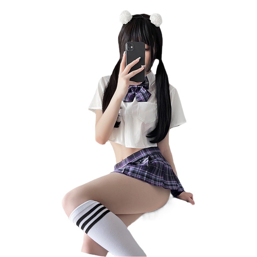 Sexy lingerie student outfit sexy jk uniform temptation hot pleated skirt role-playing suit a generation of hair