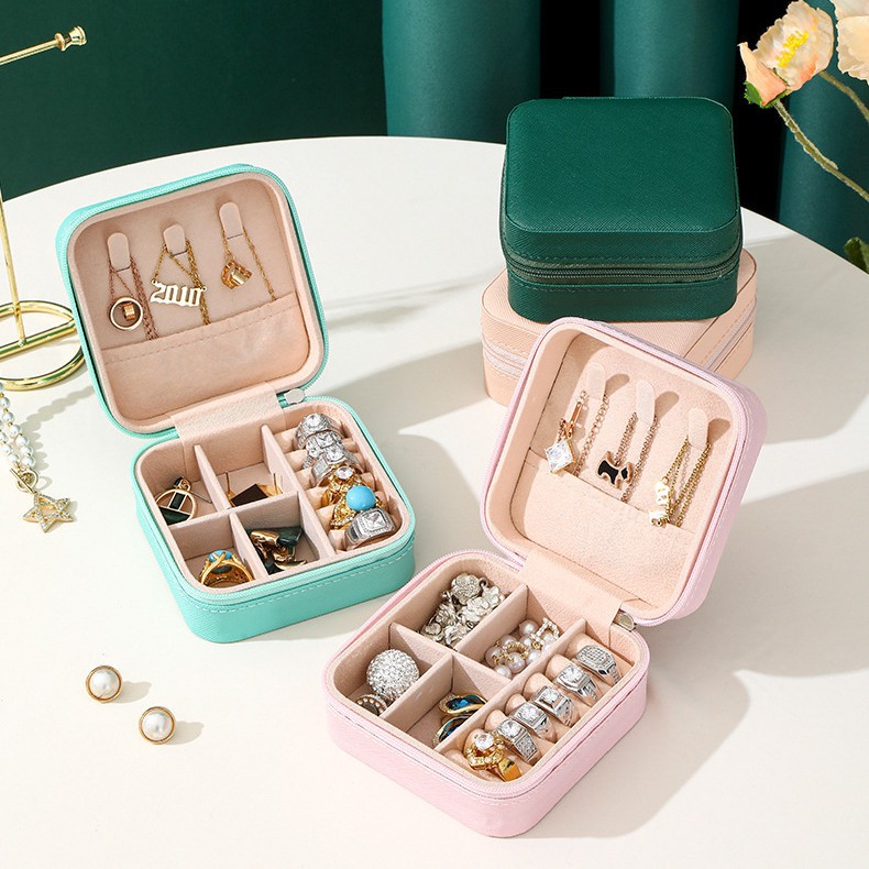 Cross-Border Small Simple Jewelry Box Jewelry Storage Box Removable Partition Earrings Ring Packaging Box Exquisite Jewelry Box