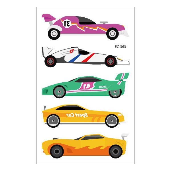Picture of Cross-Border Supply Waterproof Children's Tattoo Stickers Cartoon Car Excavator Fire Truck Children's Traffic Tattoo Stickers