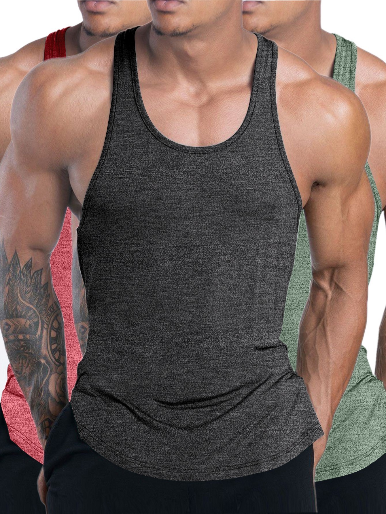 Cross-border European code men's sports fitness vest I-shaped vest running basketball quick-drying vest