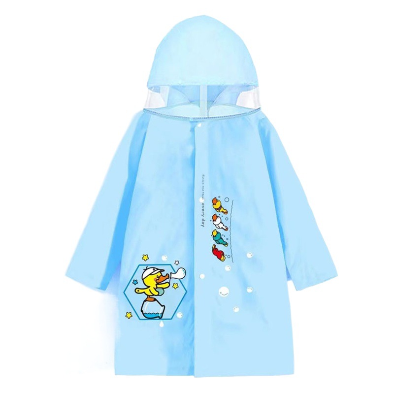 Wholesale Children's Full Body Primary School Boys and Girls Big Schoolbag Baby Poncho Thickened Long Waterproof Kindergarten Raincoat