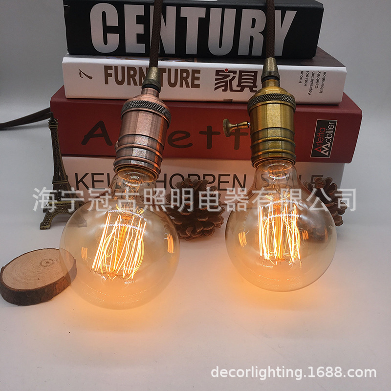 Picture of G80 Edison bulb vintage tungsten bulb squirrel cage antique lamp silk bulb 40W