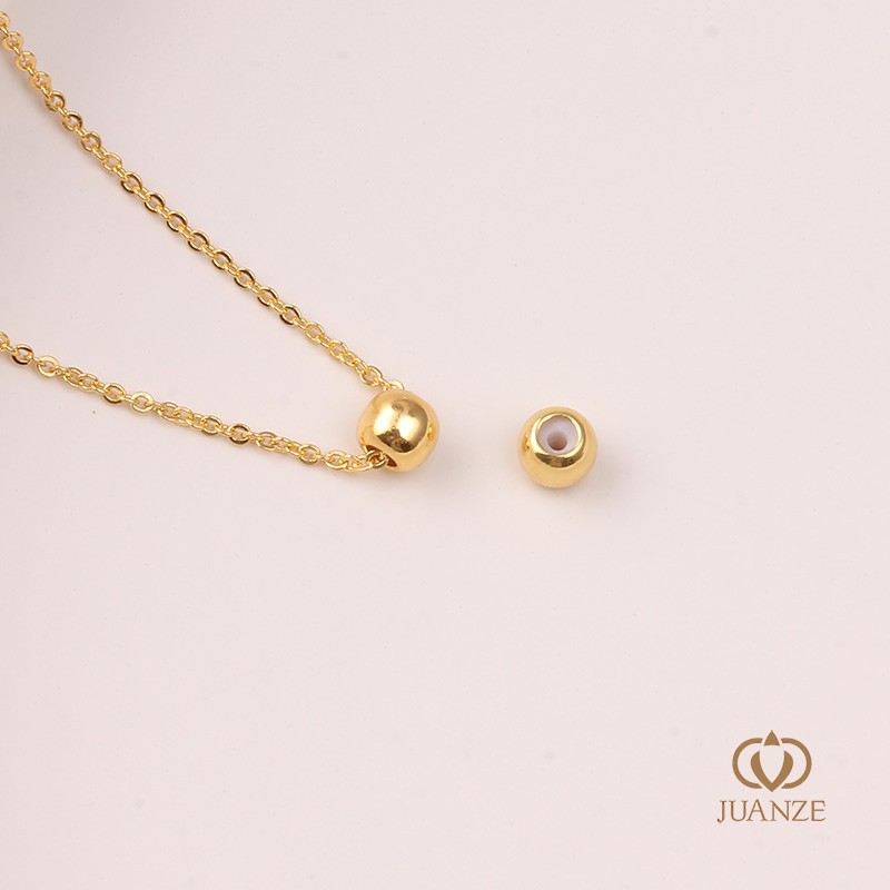 Picture of Bag gold color belt hanging without hanging silicone plug positioning adjustment round bead spacer handmade DIY hand necklace material accessories