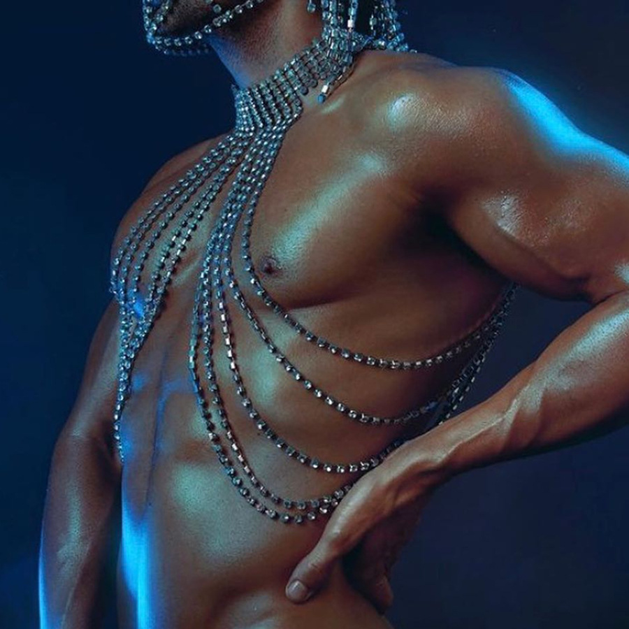 AliExpress Hot Sale Full Rhinestone Bra Necklace Nightclub Party Sexy Shiny Multi-layer Tassel Crystal Body Chain