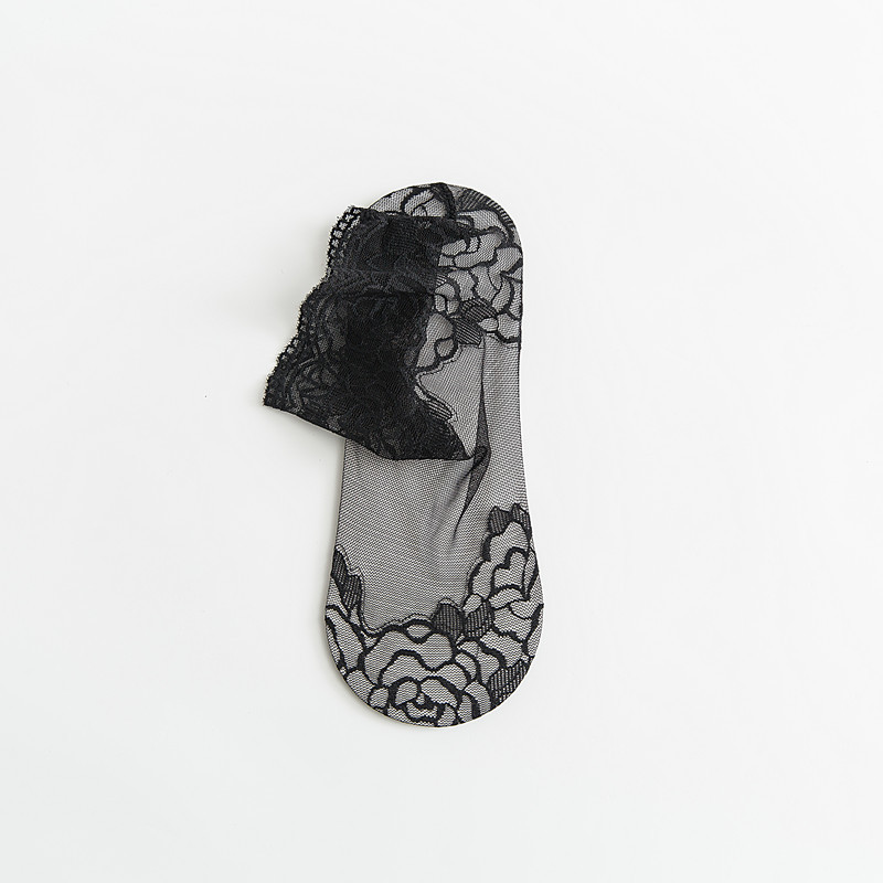 Picture of New lace short socks thin cotton mid-tube stockings spring and summer sweat-absorbent non-slip invisible boat socks ladies socks