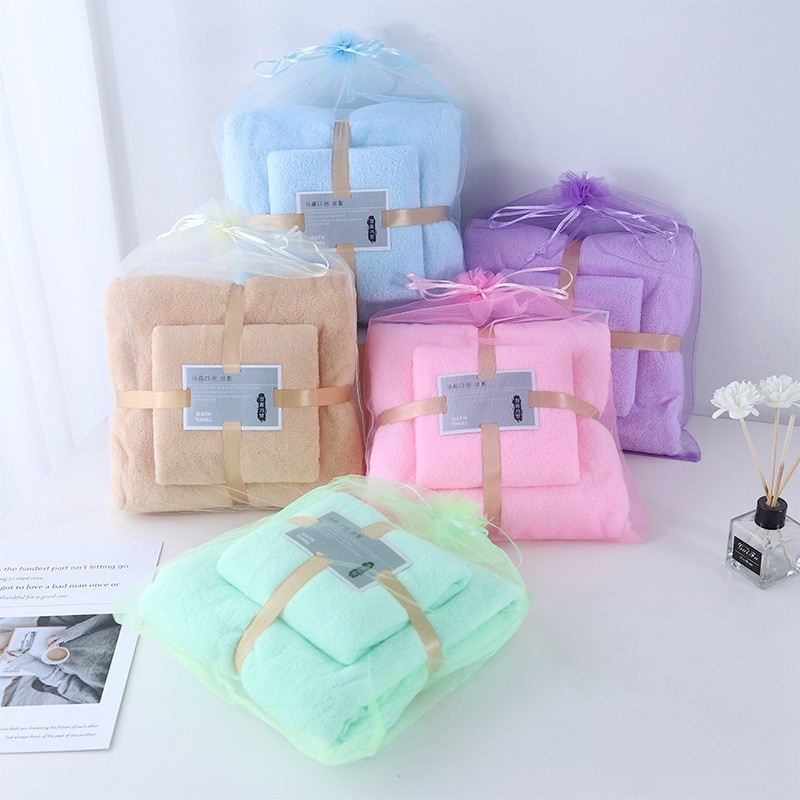 Picture of Towel and Bath Towel Set, Absorbent, Quick-Drying, Face Wash and Bath Gift, Wedding Souvenir, Wholesale, Soft and Skin-Friendly