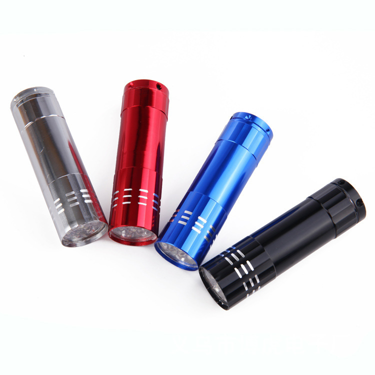 Ultraviolet banknote verification cosmetics fluorescent agent detection flashlight 395 nine lights LED purple lamp UV Curing Nail flashlight