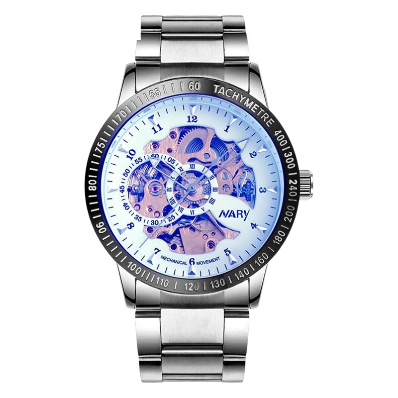 NARY/Nairui Yan Select Brand Automatic Mechanical Watch Men's Hollow-out Bottom Business Waterproof Watch Wholesale