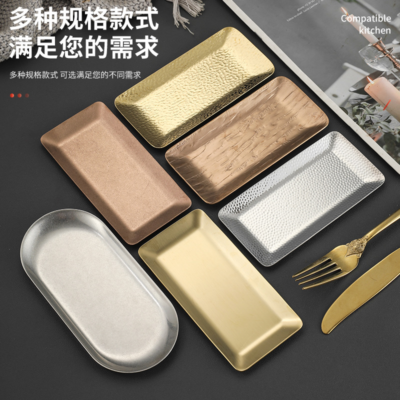 Picture of 304 towel plate stainless steel plate Nordic ins stainless steel towel plate restaurant Golden hotel stainless steel plate