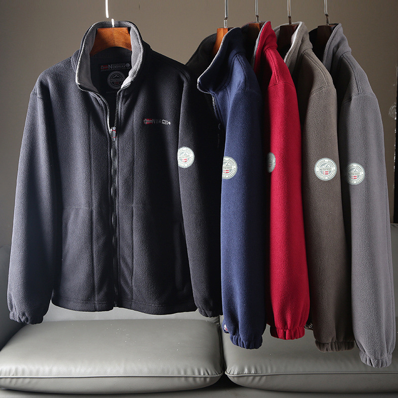 [240919001] outdoor couples thick collar double-sided fleece fleece fleece fashion warm coat